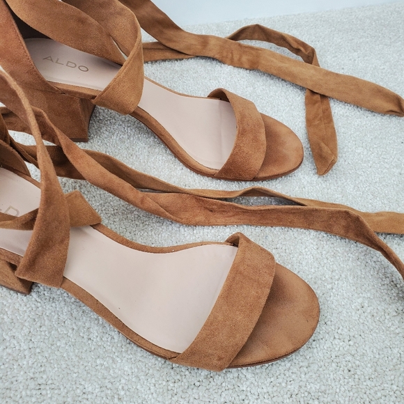 Aldo ankle lace suede block heel sandal - Picture 4 of 10